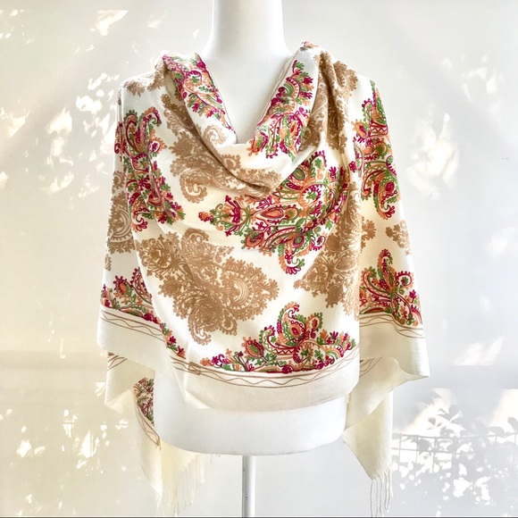 Blue Mandala Accessories - Embroidered Cashmere Shawls